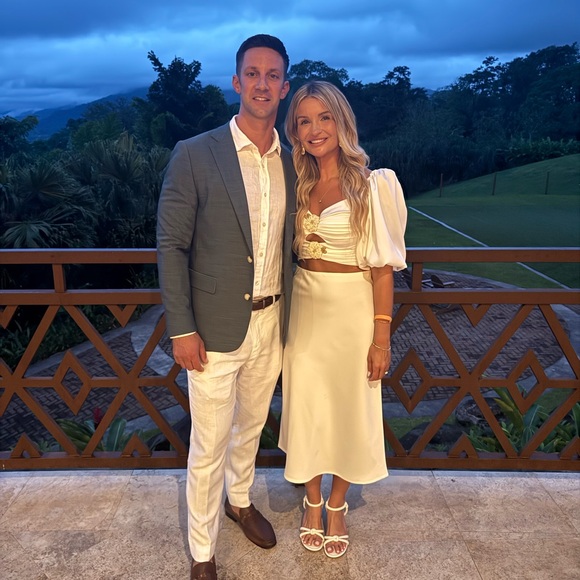 Rosewater House White Avin Midi Skirt and Rosa Silk Top Set, Size S - Picture 11 of 13